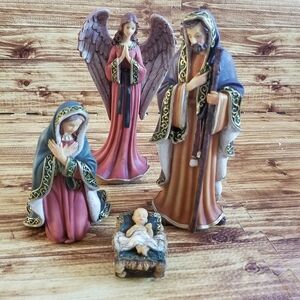 Dicksons Holy Family Nativity Scene 4 Piece Figurine Set Resin LIKE NEW